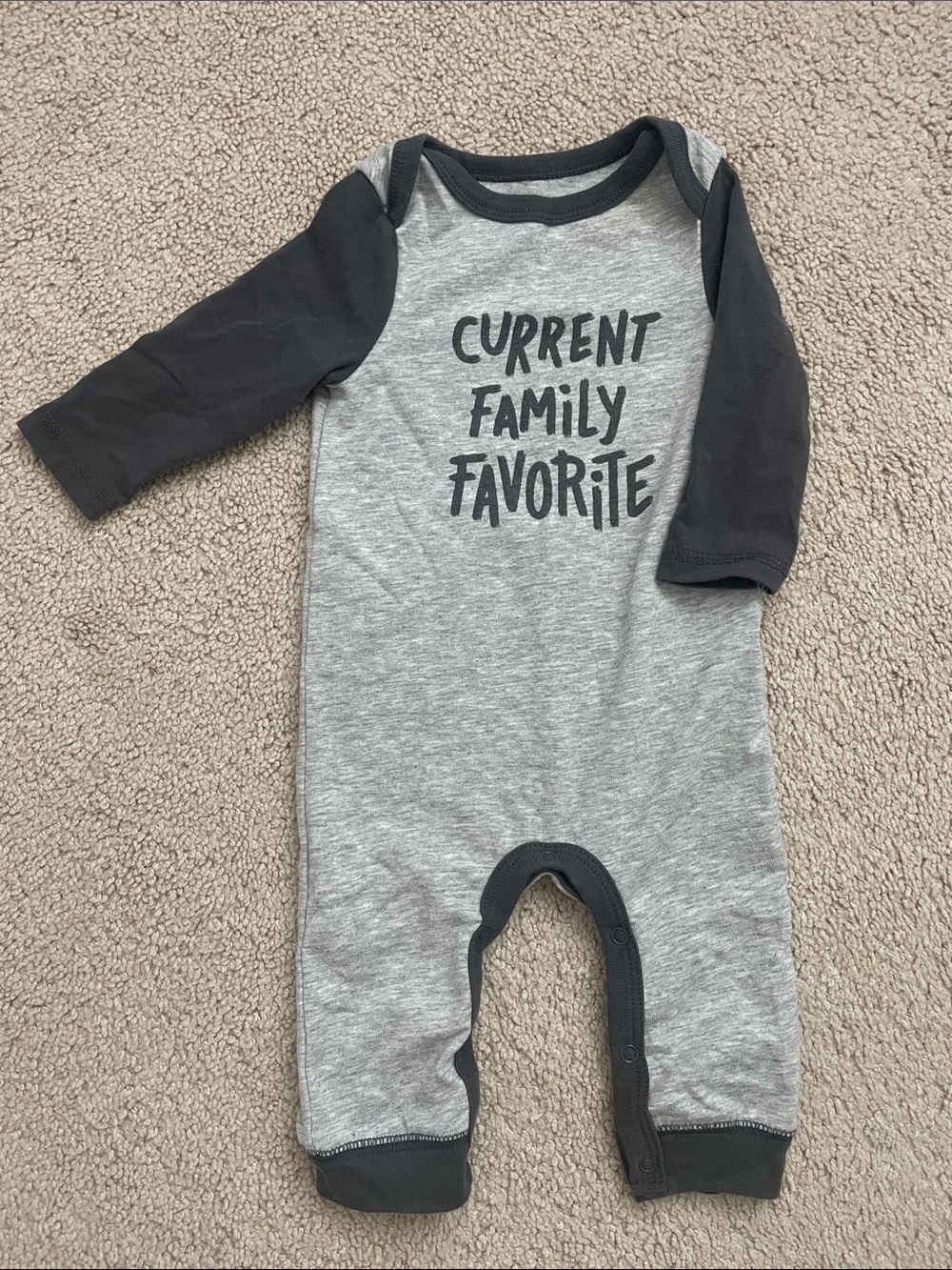 Gray & Black 'Current Family Favorite' Kids One-Piece